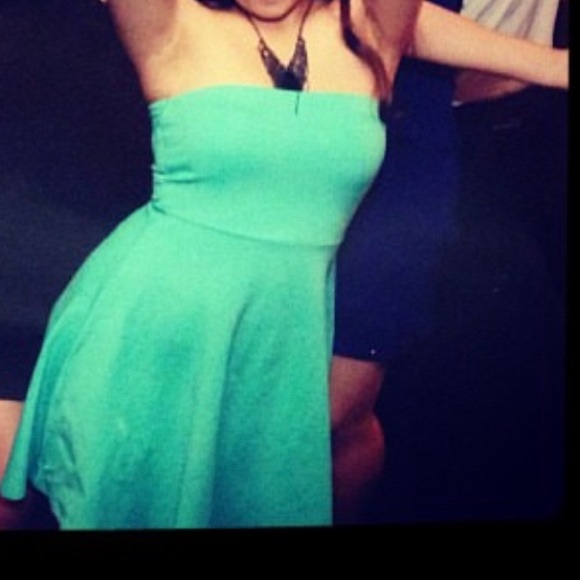 Xs teal strapless dress - Picture 3 of 3